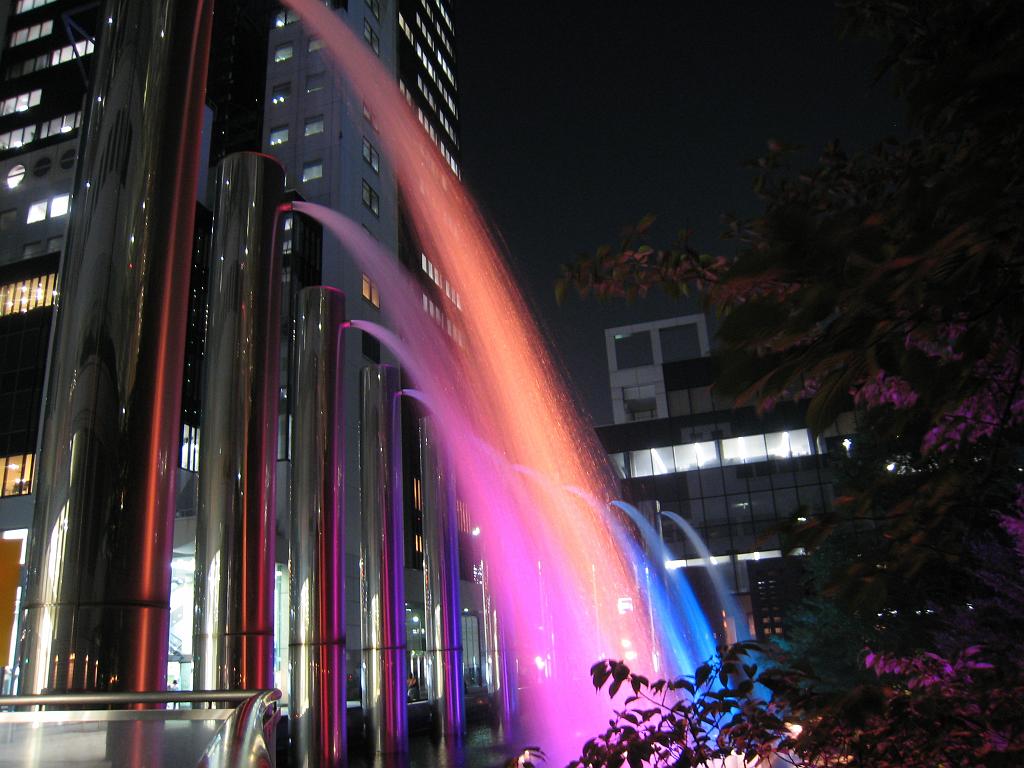 IMG_9788.JPG - Colourful fountain at Umeda Sky Building