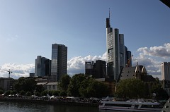 Main riverbank and the Commerzbank tower, once the highest office building in Europe
