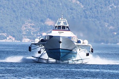 Hydrofoil Adriatic Joy in full speed on the Adriatic Sea