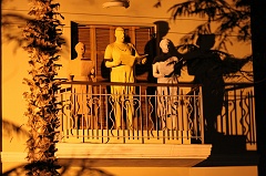 Sculptures on the balcony