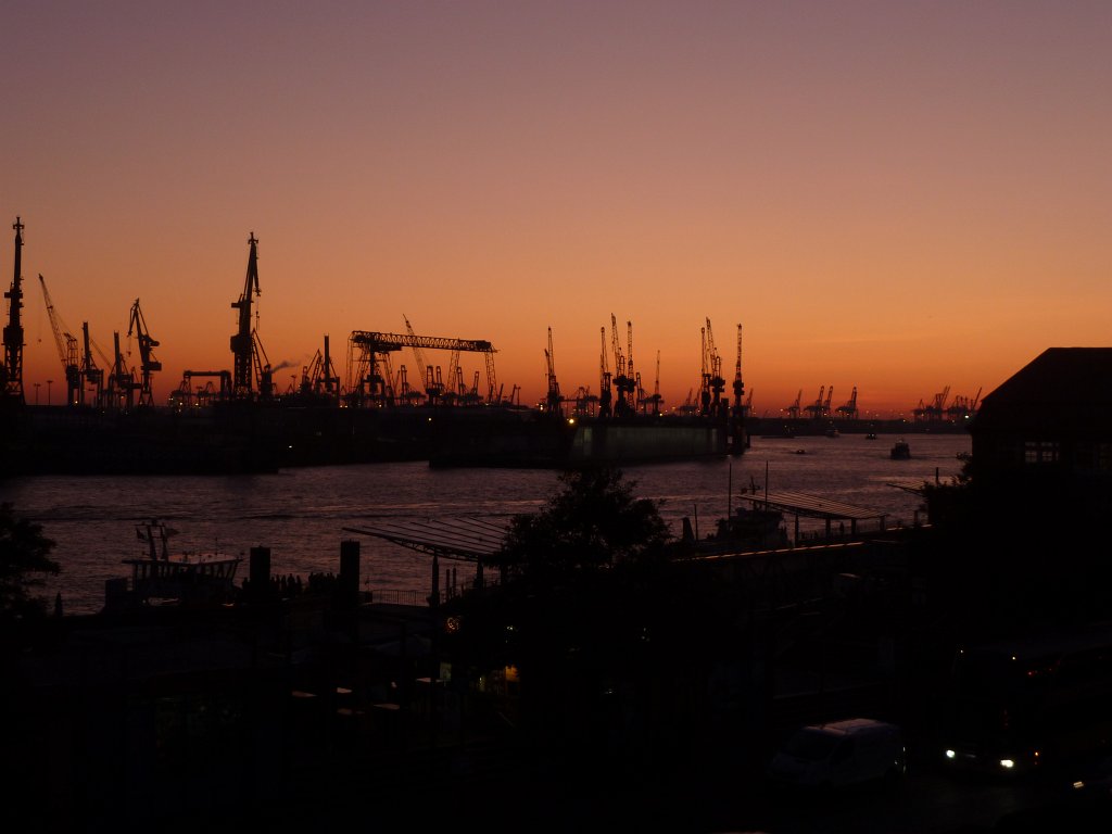 P1050329.JPG -  Hamburg harbour  view from at sunset