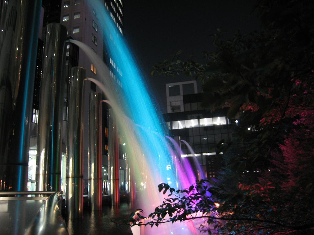 IMG_9787.JPG - Colourful fountain at Umeda Sky Building