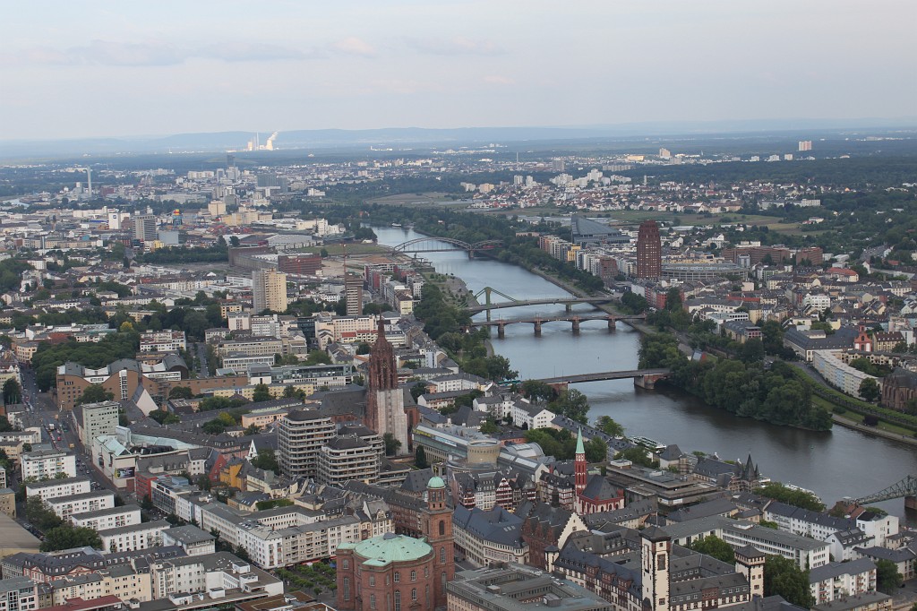 IMG_0281.JPG - Main river in Frankfurt  http://en.wikipedia.org/wiki/Frankfurt_am_Main . Picture taken from top of Main tower  http://en.wikipedia.org/wiki/Maintower , which offers a public viewing platform.